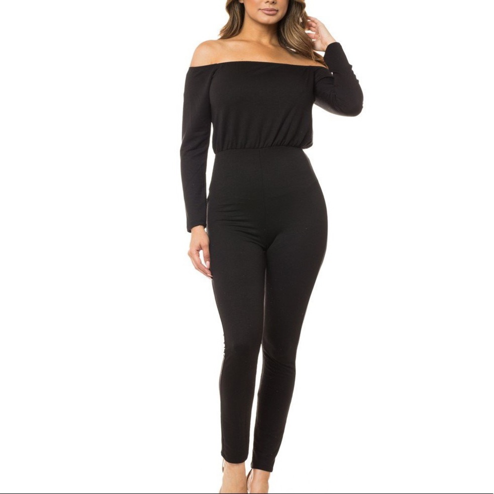 LAST ONE!  Off the Shoulder Jumpsuit - Picture 4 of 8